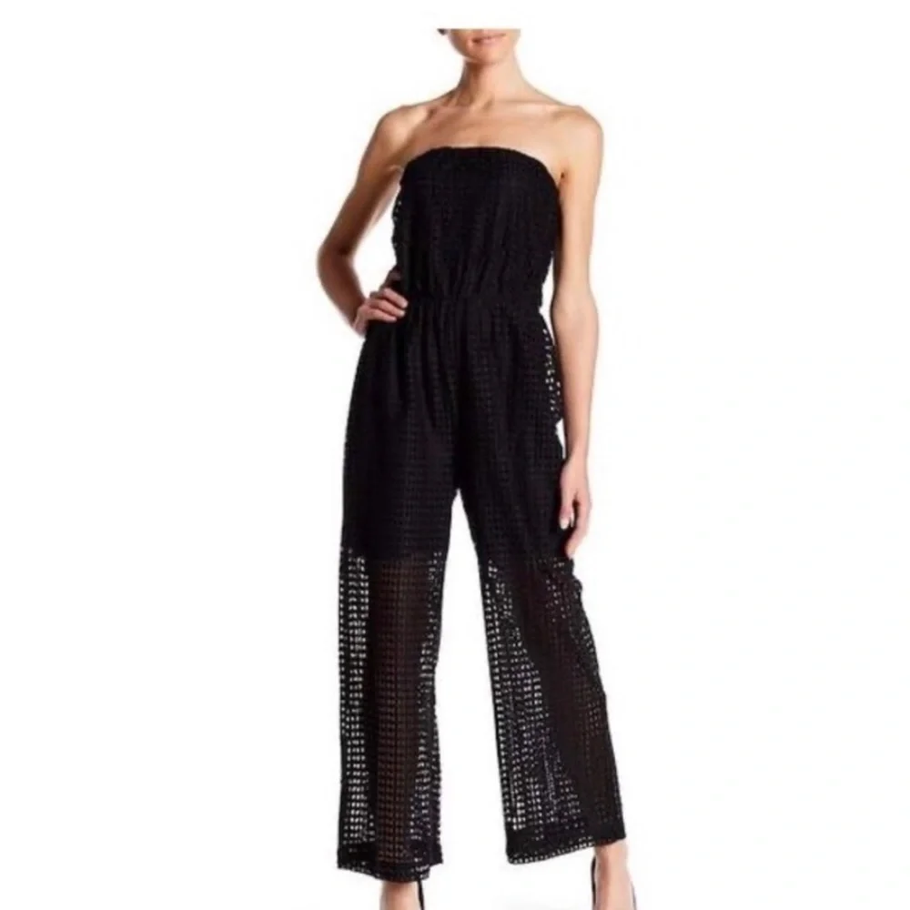 19 Cooper Black Sheer Strapless Jumpsuit Size M - Picture 1 of 7